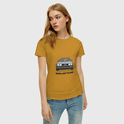Футболка хлопковая женская DeLorean, цвет: горчичный — фото 2