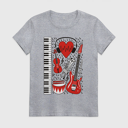 Женская футболка Истинный меломан / Меланж – фото 1