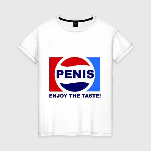 Женская футболка Penis. Enjoy the taste / Белый – фото 1