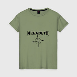 Футболка хлопковая женская Megadeth Compass, цвет: авокадо