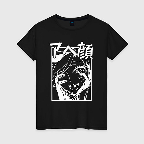 Женская футболка Ahegao Black / Черный – фото 1