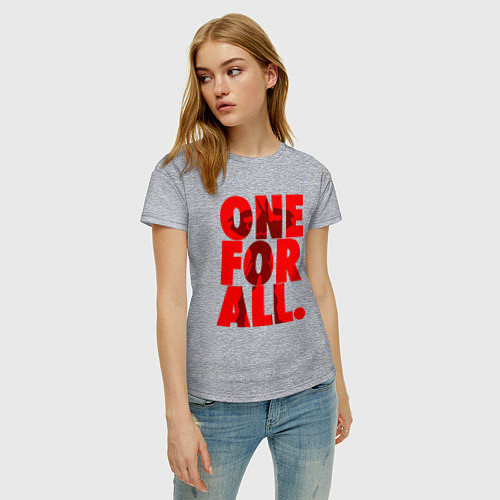 Женская футболка Один за всех / Меланж – фото 3