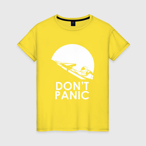 Женская футболка Elon: Don't Panic / Желтый – фото 1