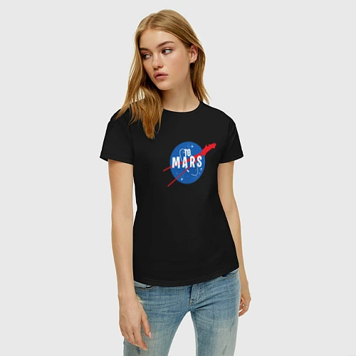 Женская футболка Elon Musk: To Mars / Черный – фото 3