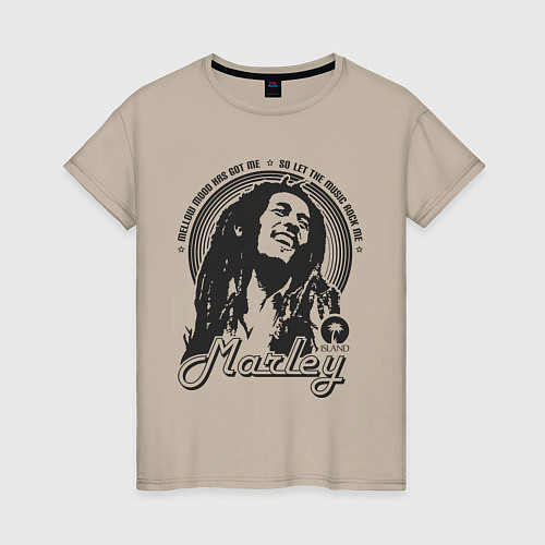 Женская футболка Bob Marley: Island / Миндальный – фото 1
