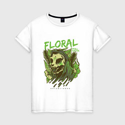 Женская футболка Floral Cat Skull