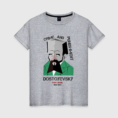 Женская футболка Dostoevsky Crime / Меланж – фото 1