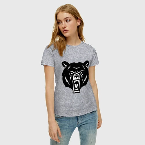 Женская футболка Ярость медведя / Меланж – фото 3