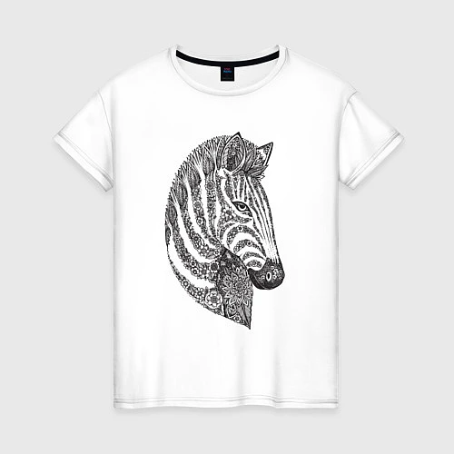 Женская футболка Расписная зебра / Белый – фото 1