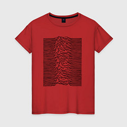 Футболка хлопковая женская Unknown Pleasures, цвет: красный