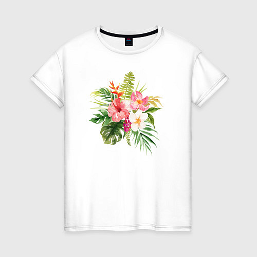 Женская футболка Букет цветов / Белый – фото 1