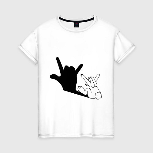 Женская футболка Тень зайца / Белый – фото 1