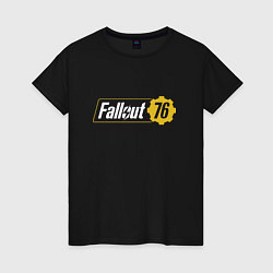 Футболка хлопковая женская Fallout 76, цвет: черный