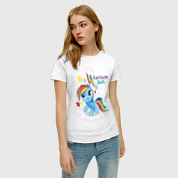 Футболка хлопковая женская Rainbow Dash, цвет: белый — фото 2