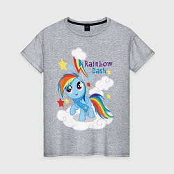 Футболка хлопковая женская Rainbow Dash, цвет: меланж