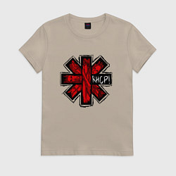 Футболка хлопковая женская Red Hot Chili Peppers, цвет: миндальный