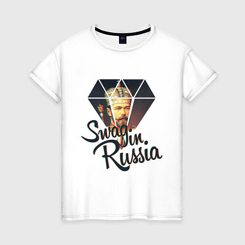 Женская футболка SWAG in Russia / Белый – фото 1