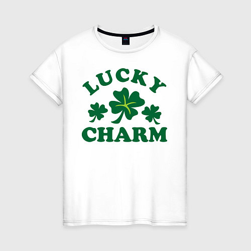 Женская футболка Lucky charm - клевер / Белый – фото 1