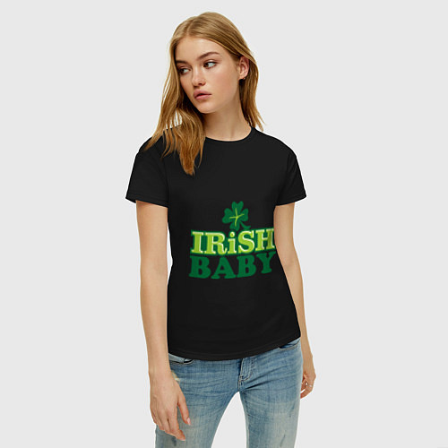 Женская футболка Irish baby / Черный – фото 3