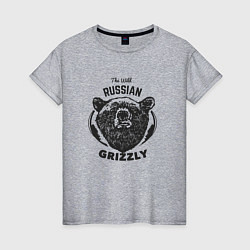 Футболка хлопковая женская Russian Grizzly, цвет: меланж
