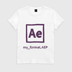 Футболка хлопковая женская Adobe After Effects, цвет: белый