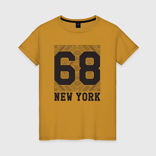 Женская футболка New York 68 / Горчичный – фото 1