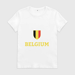 Футболка хлопковая женская Belgium, цвет: белый