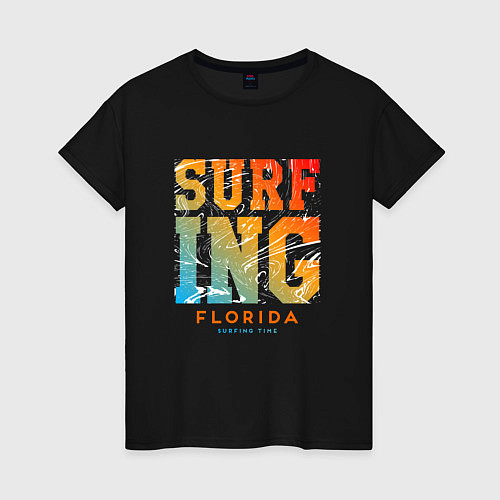 Женская футболка Surfing Florida / Черный – фото 1