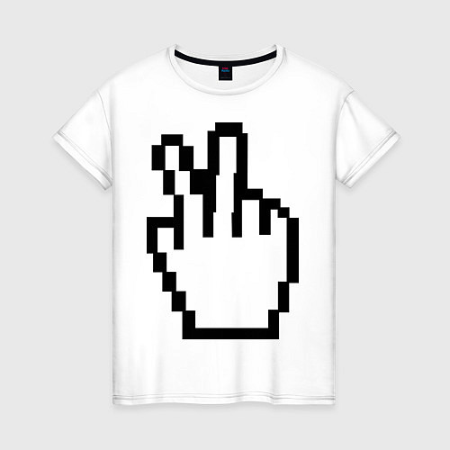 Женская футболка Курсор в виде знака victory / Белый – фото 1