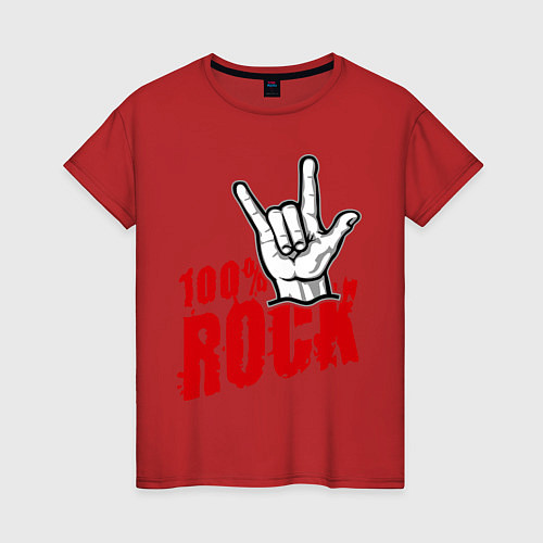 Женская футболка 100% Rock / Красный – фото 1