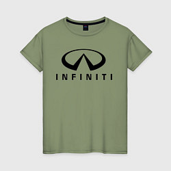 Футболка хлопковая женская Infiniti logo, цвет: авокадо