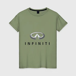 Футболка хлопковая женская Logo Infiniti, цвет: авокадо