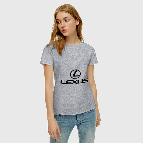 Женская футболка Lexus logo / Меланж – фото 3