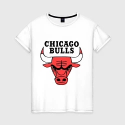 Футболка хлопковая женская Chicago Bulls, цвет: белый