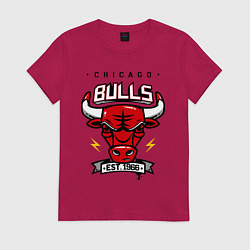 Футболка хлопковая женская Chicago Bulls est. 1966, цвет: маджента