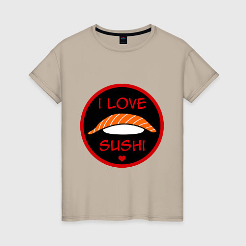 Женская футболка Love Sushi / Миндальный – фото 1