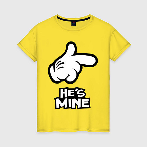 Женская футболка He's mine hand / Желтый – фото 1