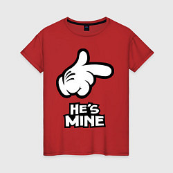 Футболка хлопковая женская He's mine hand, цвет: красный