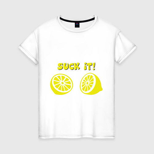 Женская футболка Suck it: lemon / Белый – фото 1