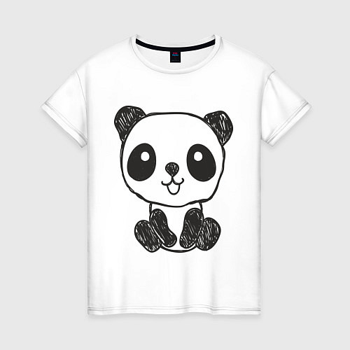 Женская футболка Малыш панда / Белый – фото 1