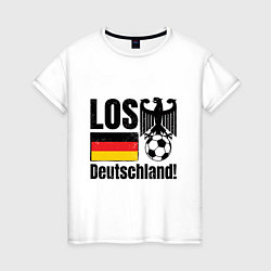 Футболка хлопковая женская Los Deutschland, цвет: белый