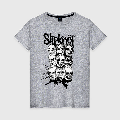 Женская футболка Slipknot Faces / Меланж – фото 1