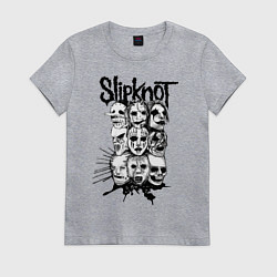 Футболка хлопковая женская Slipknot Faces, цвет: меланж
