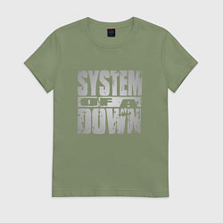 Футболка хлопковая женская System of a Down, цвет: авокадо