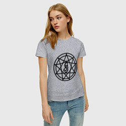 Футболка хлопковая женская Slipknot Pentagram, цвет: меланж — фото 2