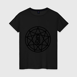 Футболка хлопковая женская Slipknot Pentagram, цвет: черный