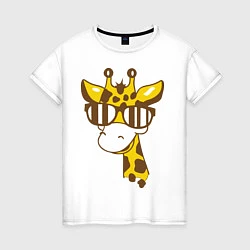 Женская футболка Жираф в очках