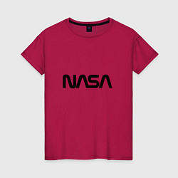 Футболка хлопковая женская NASA, цвет: маджента