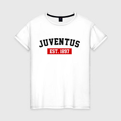 Футболка хлопковая женская FC Juventus Est. 1897, цвет: белый