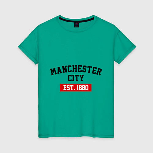 Женская футболка FC Manchester City Est. 1880 / Зеленый – фото 1